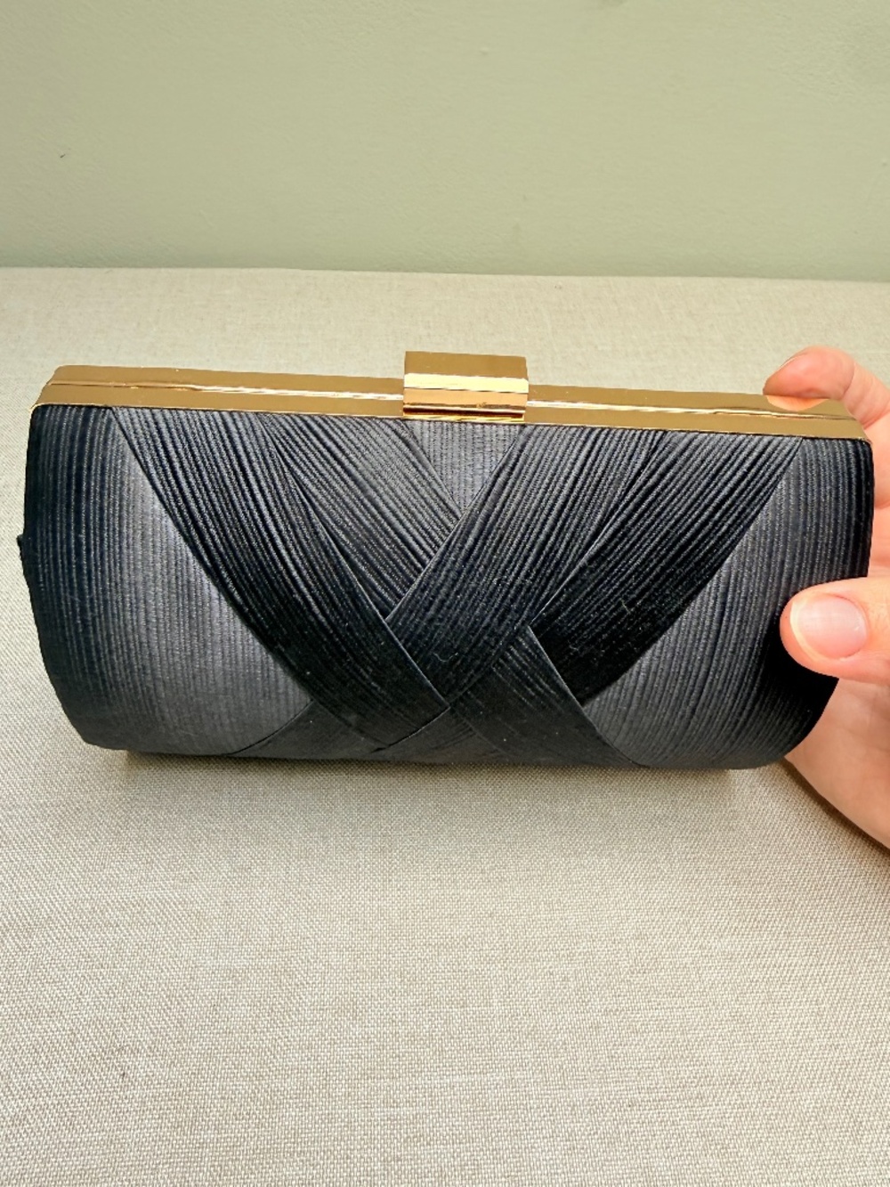 Black Satin Clutch Purse Evening Bag Prom Formal Wedding